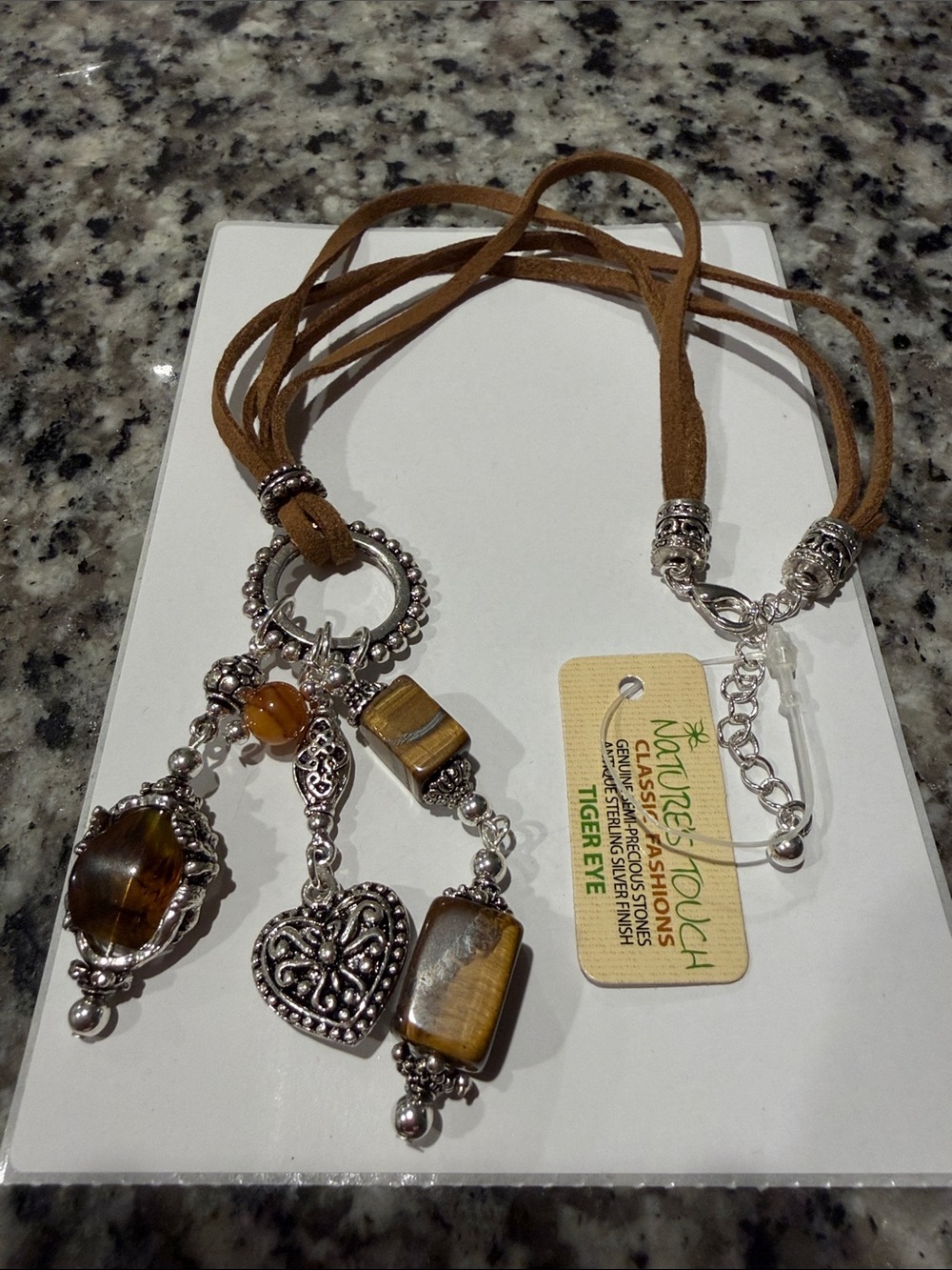 Boho necklace with tiger's eye stone - Picture 2 of 3